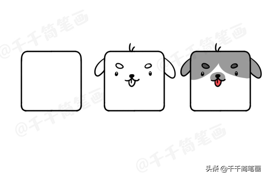 100个动物简笔画老虎,用圆形画各种小动物简笔画