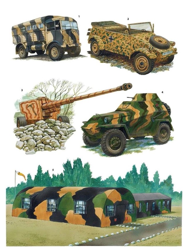 二战德军迷彩士兵单兵装备,二战德军迷彩服配大檐帽