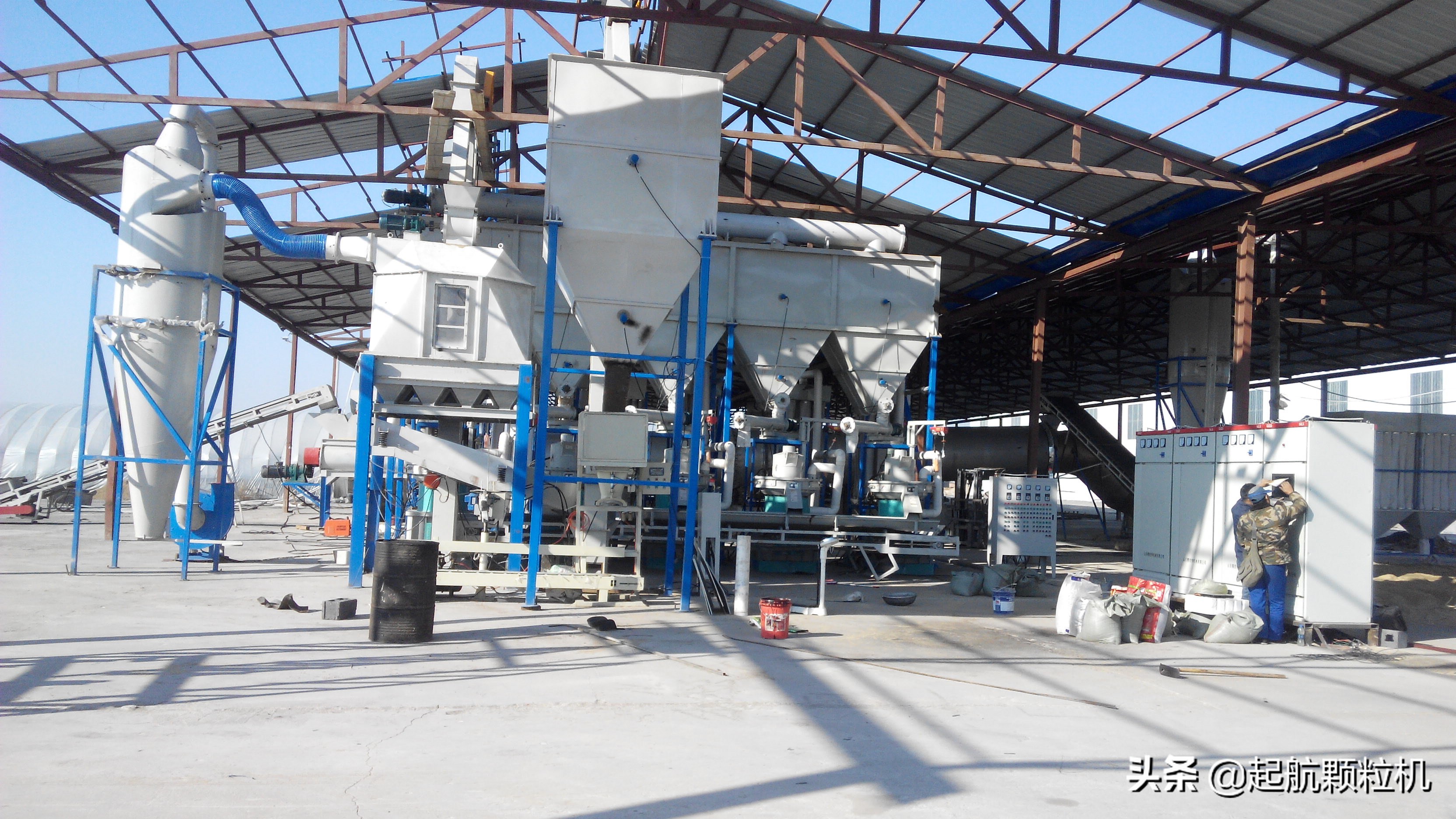 颗粒机装配流程,颗粒机生产线整套设备安装现场