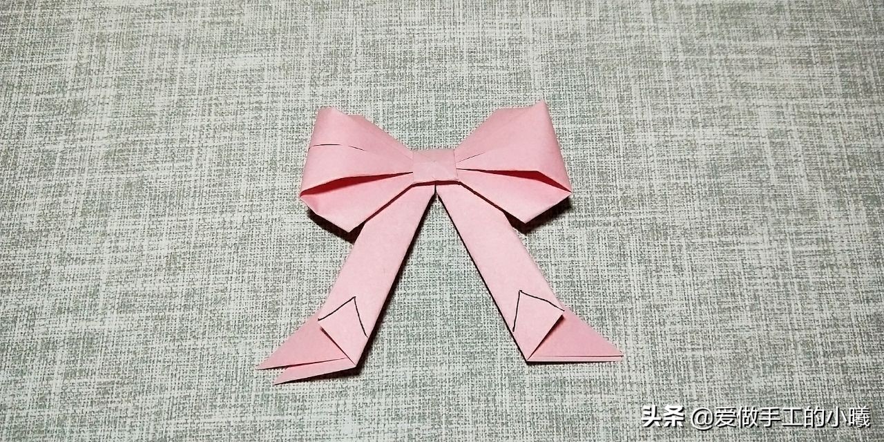 儿童折纸简单手工幼儿园蝴蝶结,蝴蝶结手工折纸超简单正方形纸