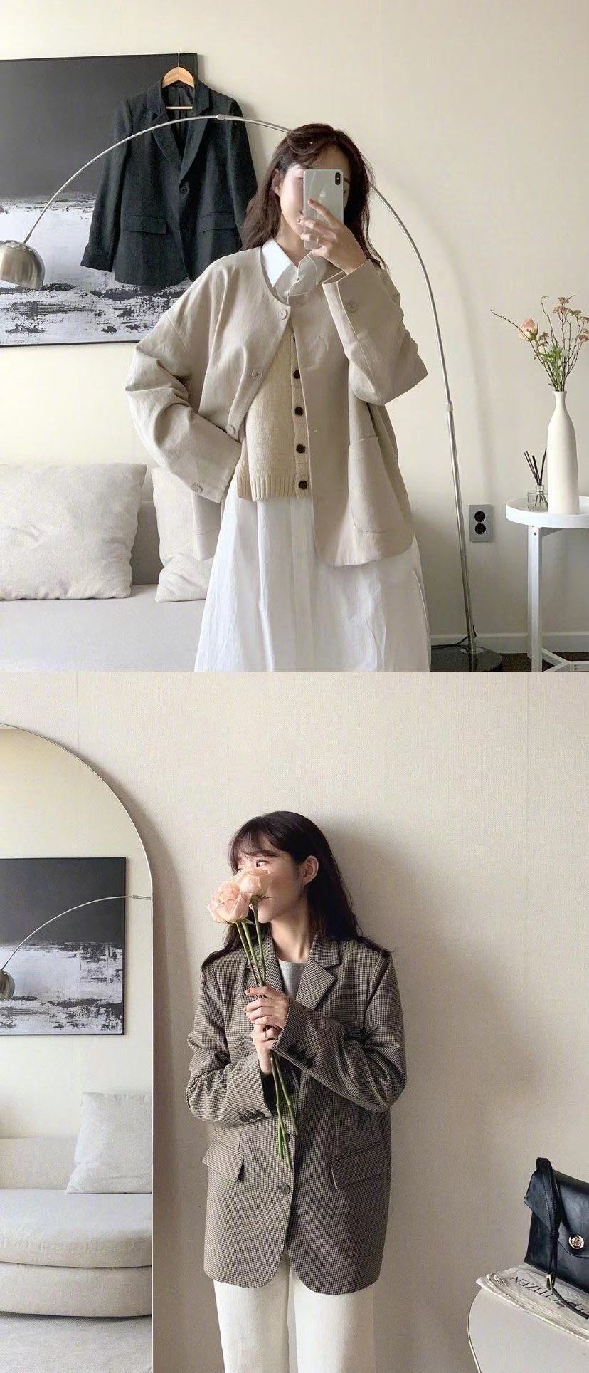 很有冬日韩系穿搭韵味,简约耐看的韩系秋冬穿搭范本