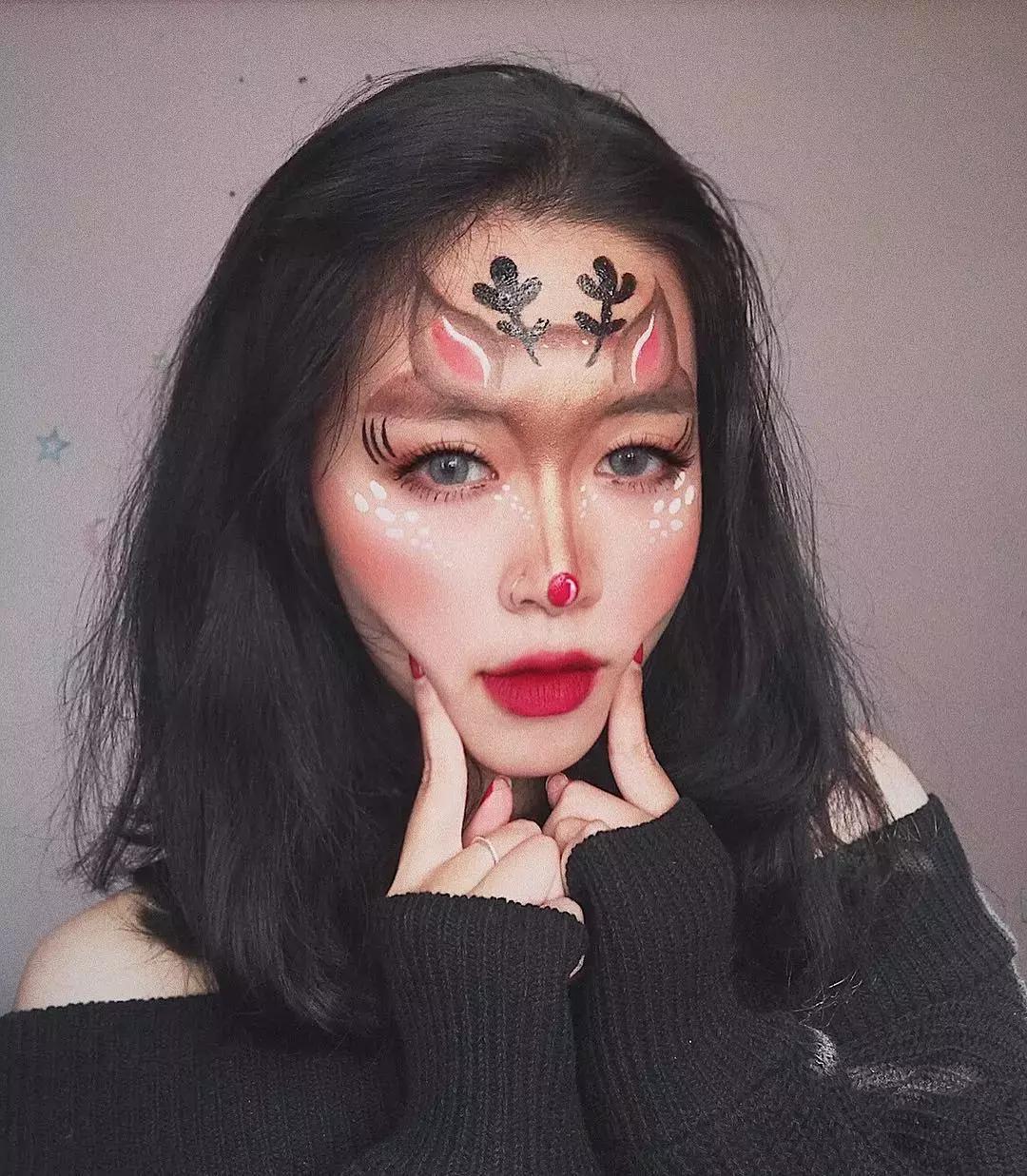 20岁越南小姐姐刷爆ins，在脸上乱画浮夸妆容，斩获10万粉，吊打P图神器！