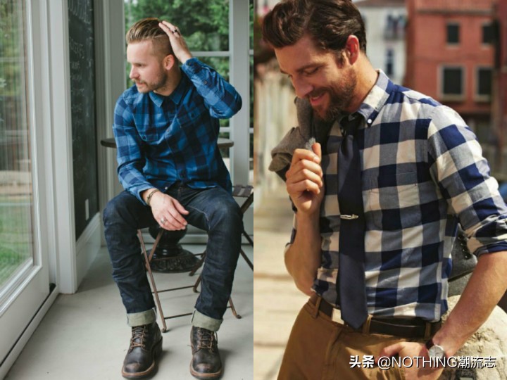 格纹衬衫新手入门,工装格纹衬衣