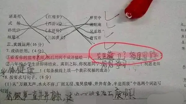 小学生成语运用笑话,小学生成语搞笑