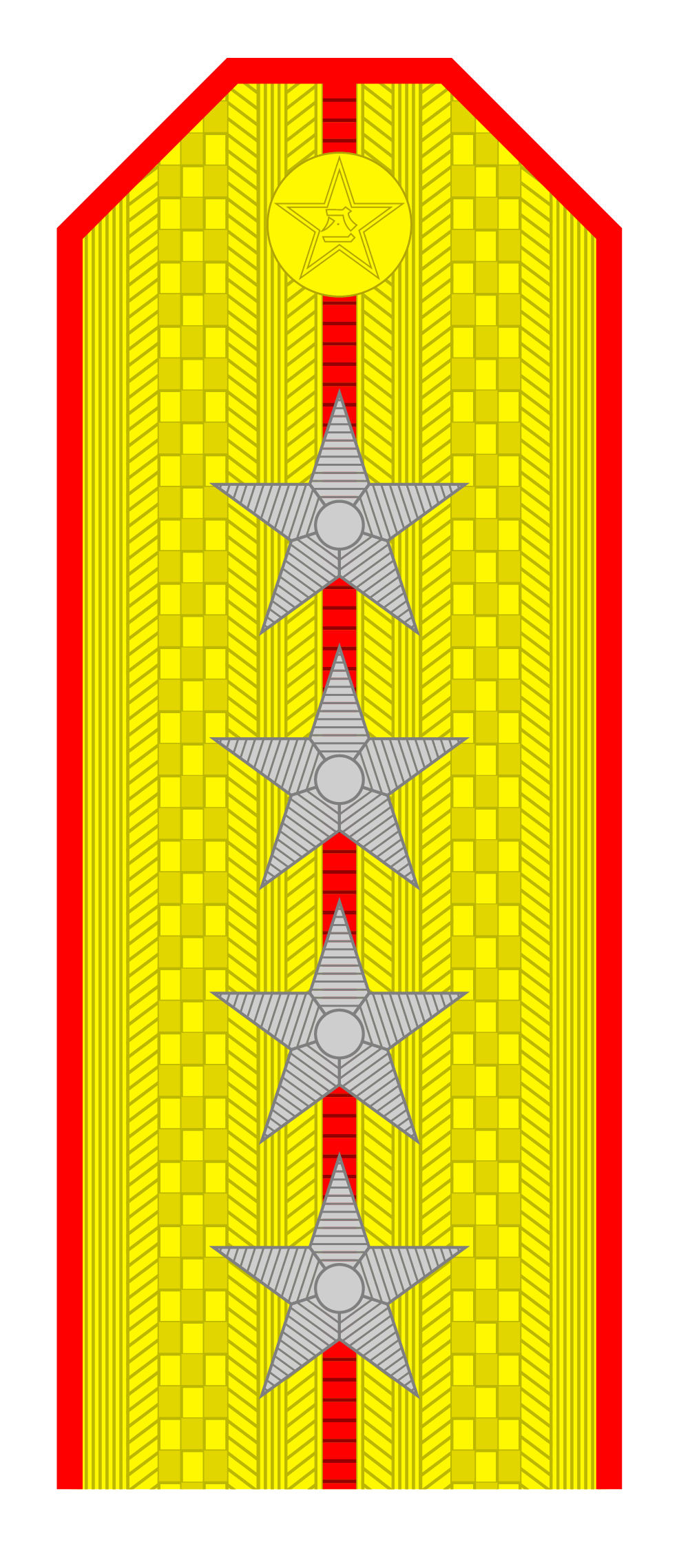 50年代解放军军衔肩章图解,55式上将军衔肩章
