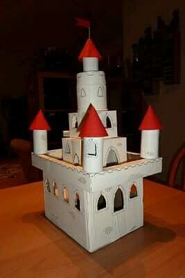 用纸板做的简单城堡大全,用纸板做一个公主城堡