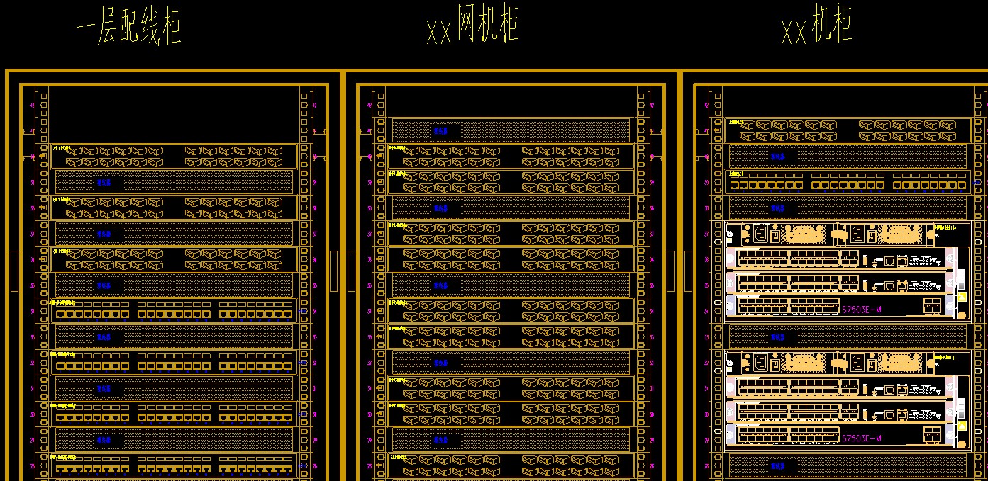 cad弱电机柜图标大全,弱电机柜CAD布置