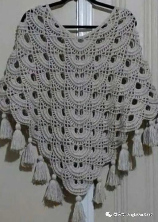 斗篷披肩钩花图样,针织披肩花样图片大全