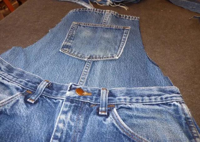 不穿的旧牛仔裤可以做些什么,怎样用旧牛仔裤做全身围裙