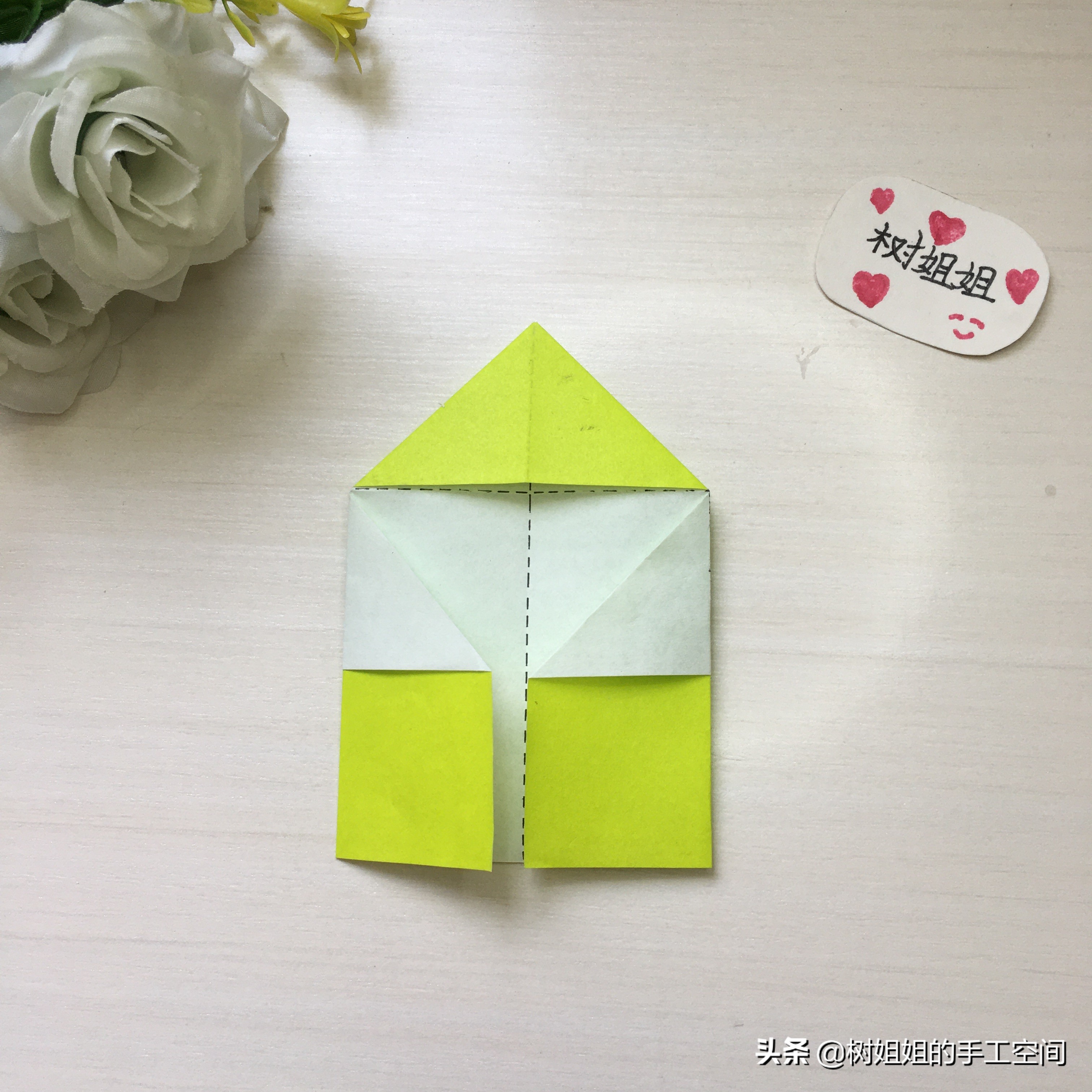 实用好看的书签折纸教程,折纸爱心书签大正方形纸