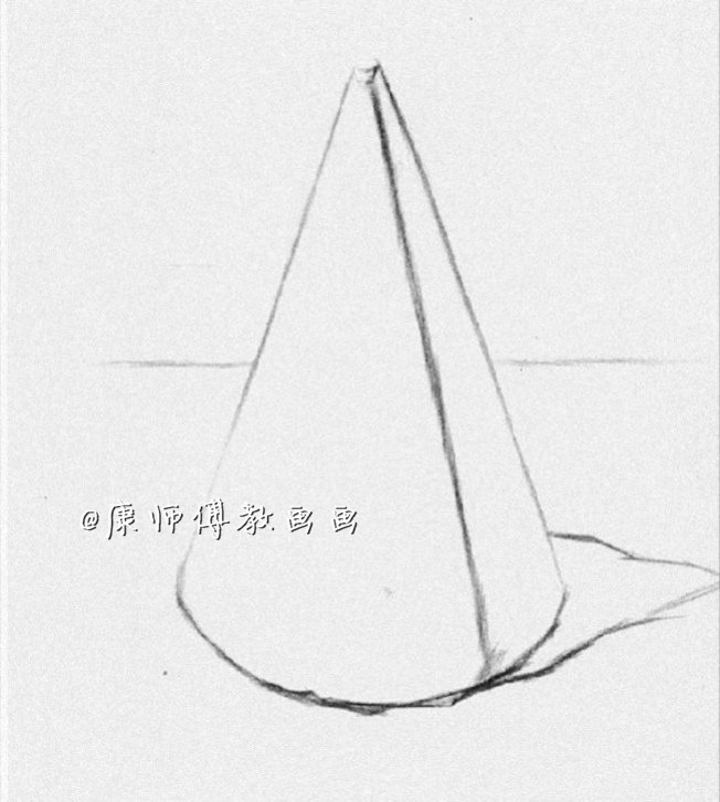 素描圆锥体的比例是多少,素描几何体初学者素材