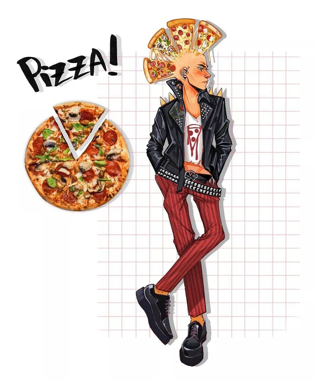 在的艺术写法,100幅治愈系小插画马克笔美食