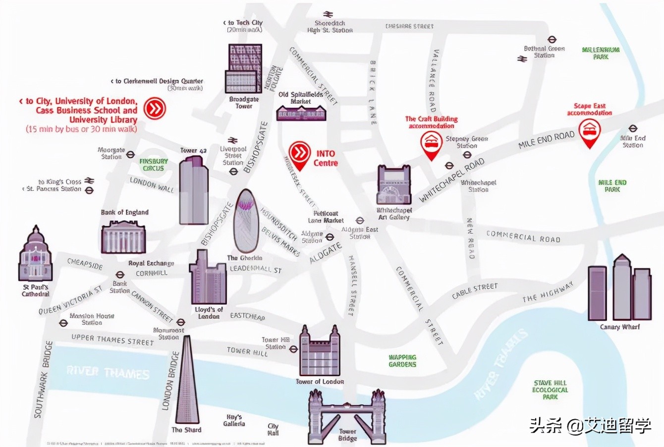 伦敦城市大学卡斯商学院,伦敦城市大学位置