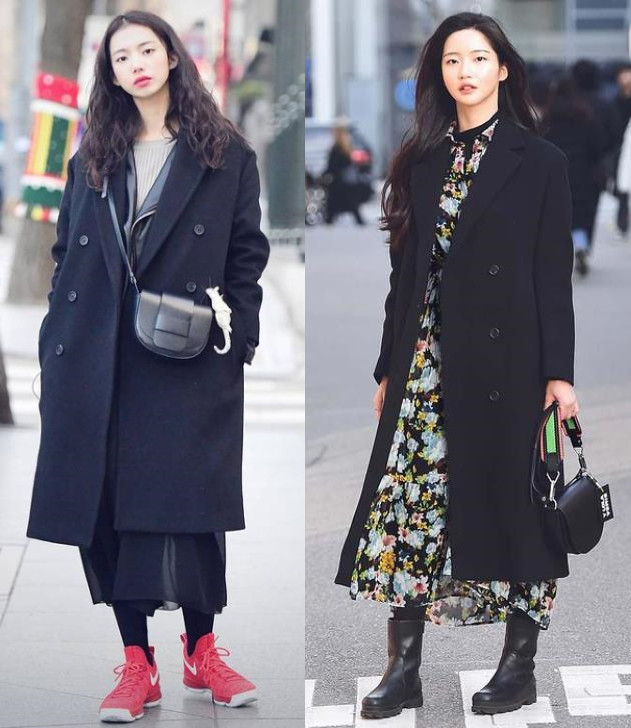 韩国风黑大衣如何搭配的,韩版黑色大衣配什么内搭最好看