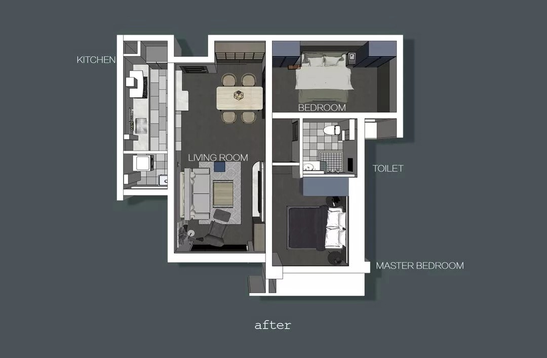58米小户型房子装修风格大全,小户型装修55平二室一厅装修风格