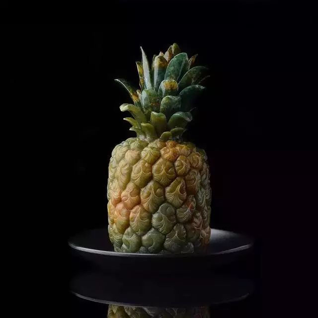 苹果玉石雕刻,玉石雕刻各种小型水果