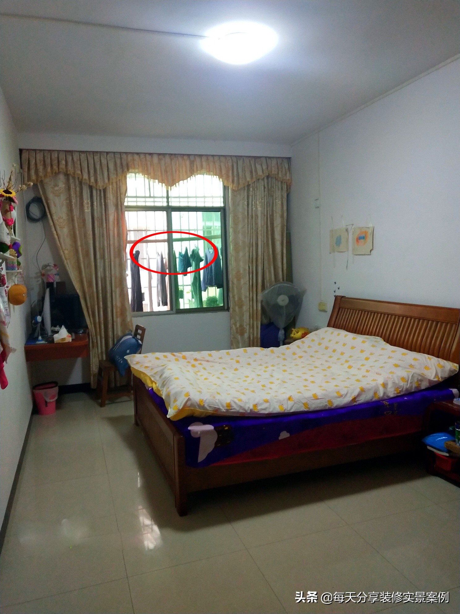 她家房子入住十三年，室内还保持很干净，窗户外晾衣服，谁见过？