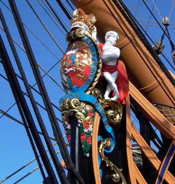 王权象征图,英国18世纪海军风帆战舰设计图