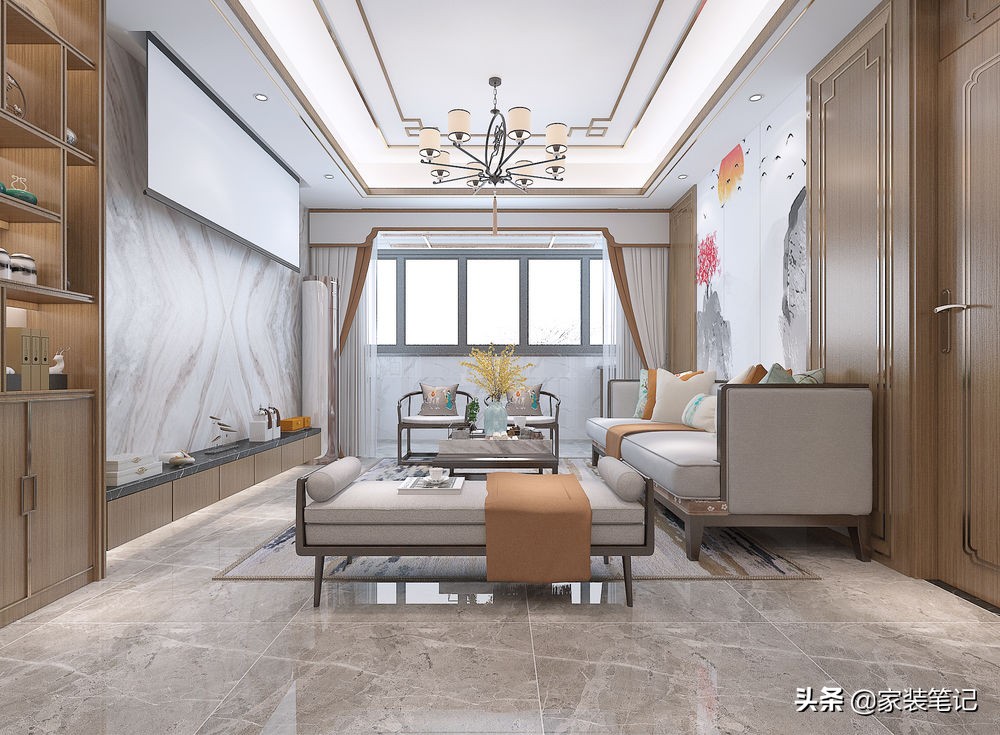 不装电视机换成投影幕布，她家客厅的做法，让周围邻居都十分羡慕