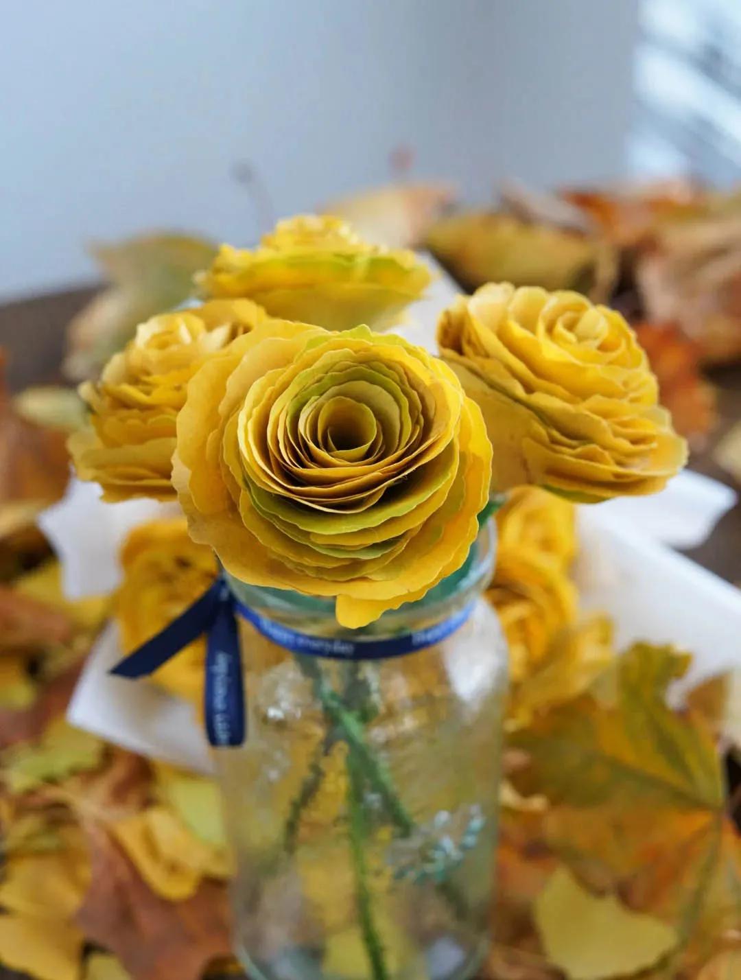 银杏树叶如何做玫瑰花,银杏叶如何制作玫瑰花