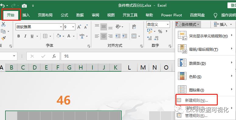 excel条件格式百分比,全是百分比怎么做图标好看