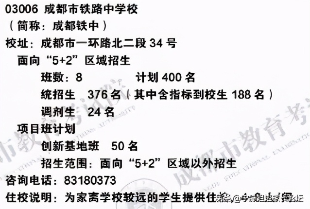 金牛区重高有哪些学校,金牛区高中指标到校名额分配