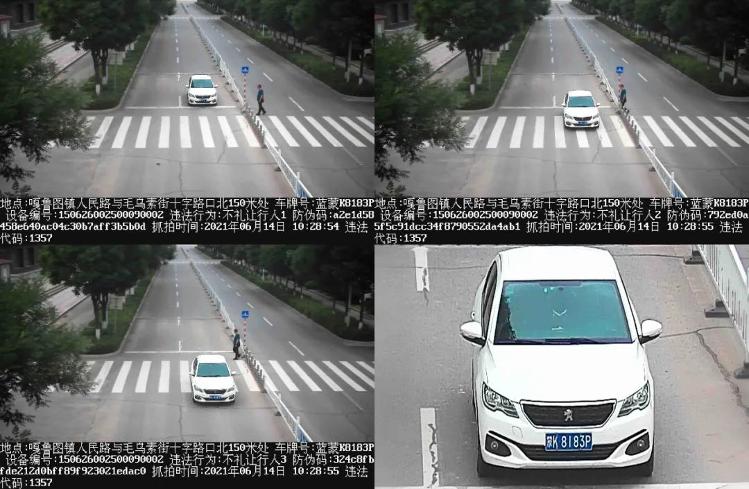 斑马线不礼让行人晚上九点多拍么,斑马线礼让行人被拍违停