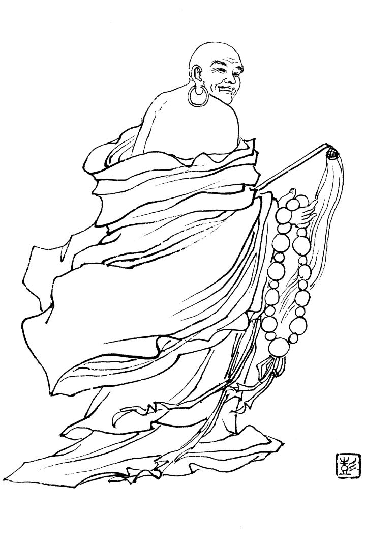 彭连熙工笔白描人物作品,工笔戏曲净角人物白描底稿