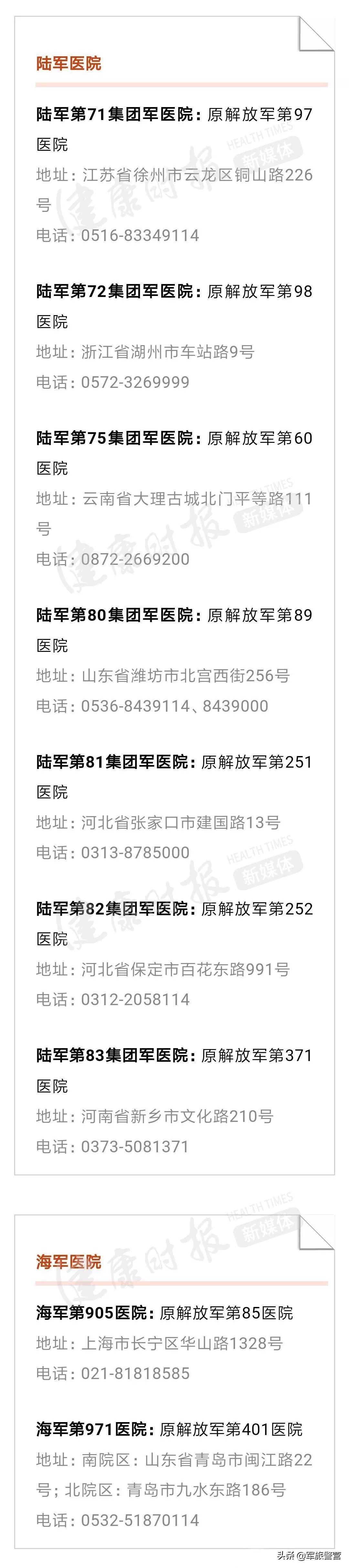 部队医院为什么要改名,解放军医院的编制