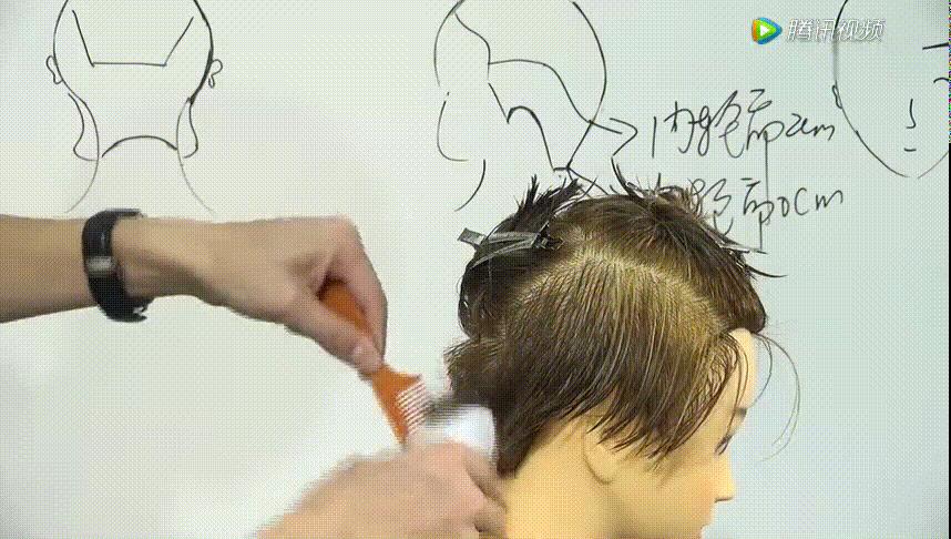 侧背头男发型剪发教程手法,韩式男士飞机头吹风教程