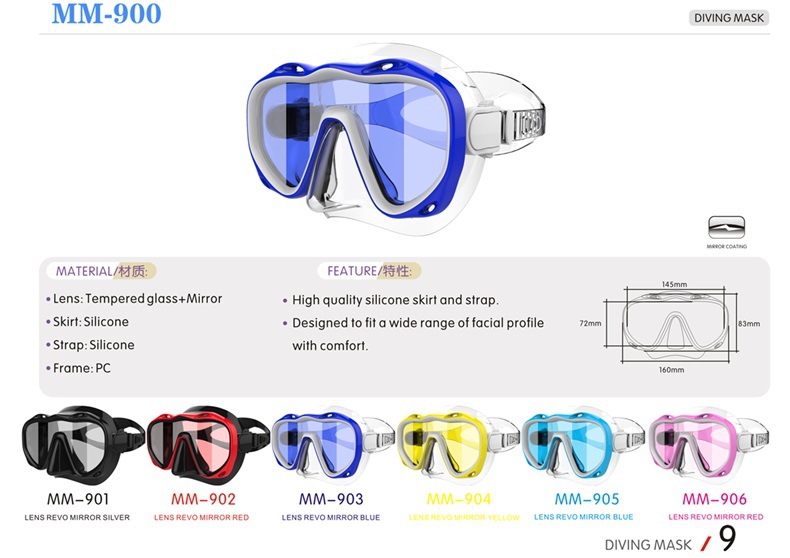 成人潜水防雾眼镜,塑料潜水眼镜