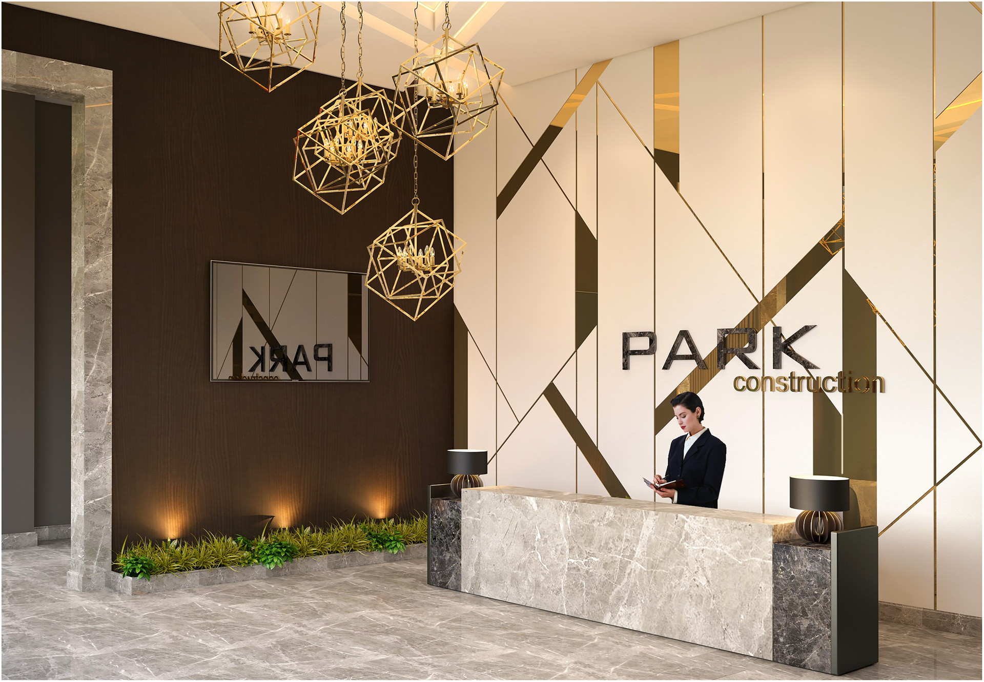 办公室前台装修设计工程,高端办公室前台装修设计展示