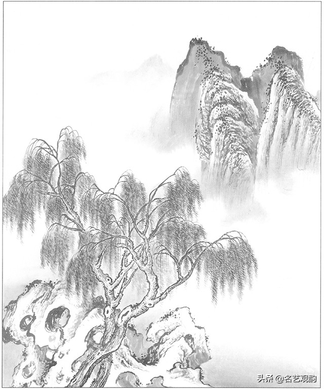 国画山水画作品欣赏简单,山水画稿大全集写意