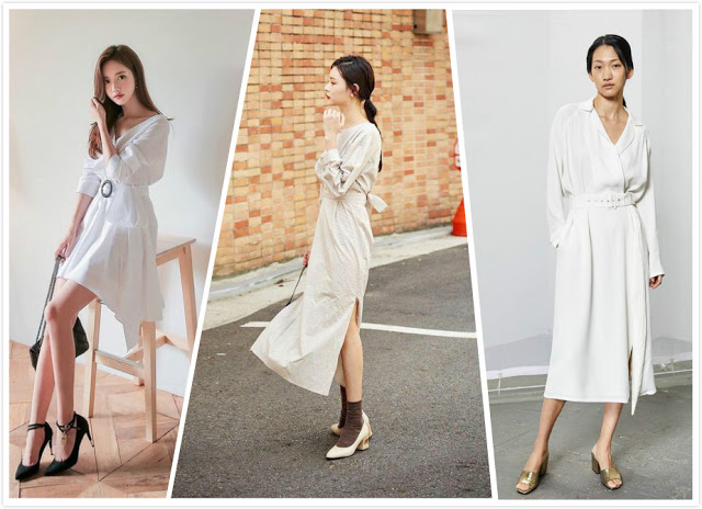 韩版衬衫裙怎么搭配好看,韩国条纹衬衫裙怎么穿