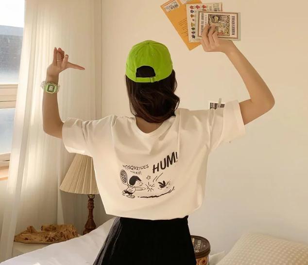 夏季情侣t恤新款纯色,男女情侣短袖恤春夏宽松百搭上衣