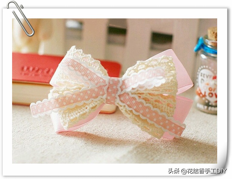 布艺发饰三层蝴蝶结发夹鸭嘴夹,手工制作蝴蝶结发饰教程