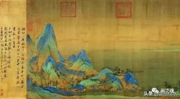 历代名家青绿山水画作品,历代青山绿水经典国画精品欣赏