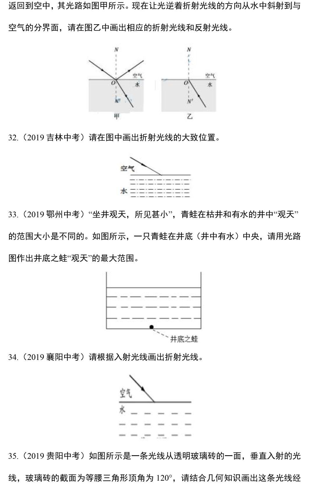 八年级物理光学作图练习题,八年级上册物理作图题讲解视频