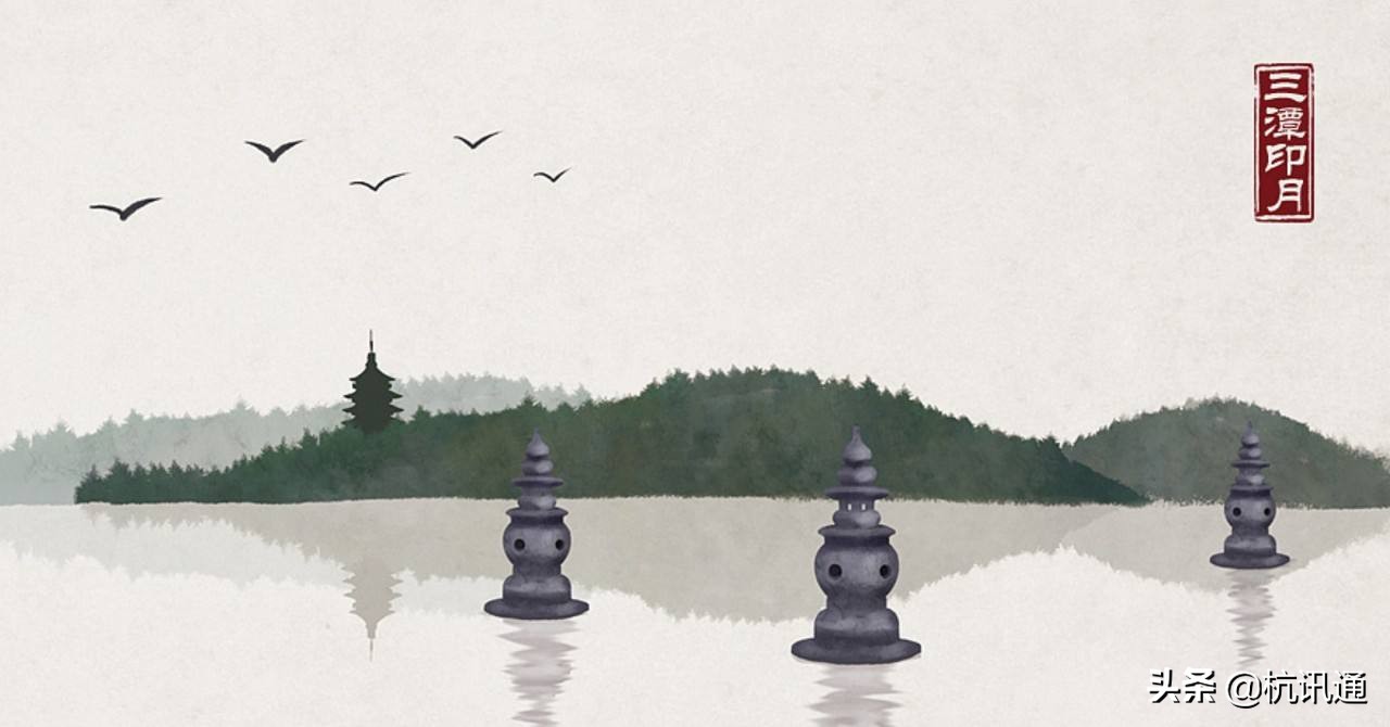 杭州西湖三潭印月英文介绍,杭州西湖三潭印月标志