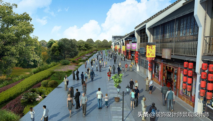 仿古建筑商业街设计图片,仿古建筑一条街效果图