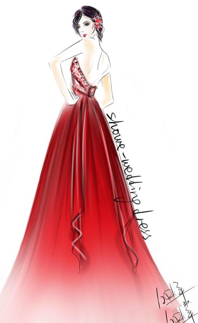 服装设计礼服素描手稿,著名设计师服装设计手稿