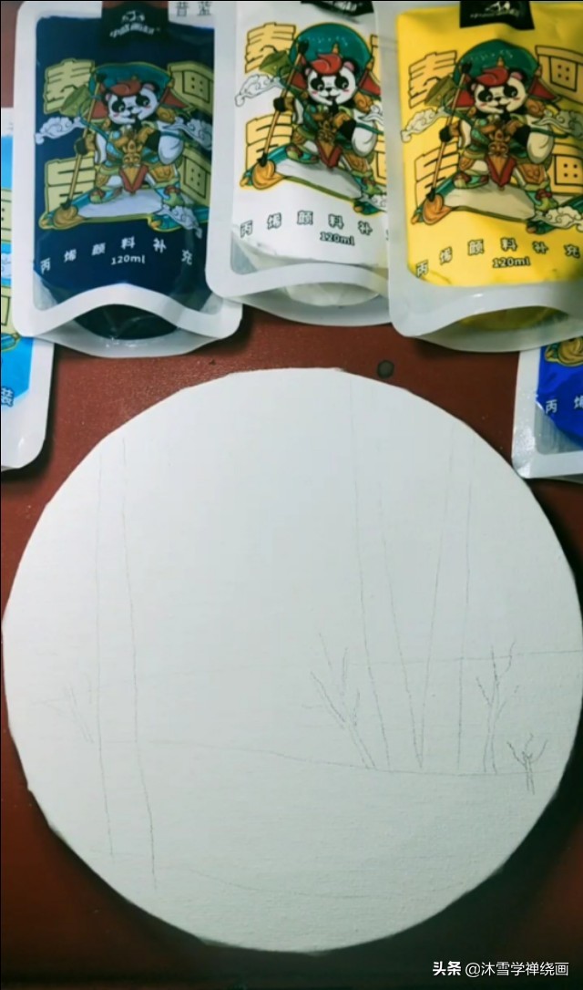 超简单日出的丙烯画教程,简单初学丙烯画夕阳倒影