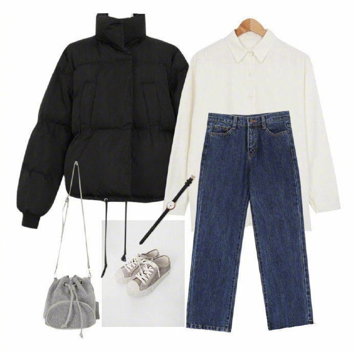 黑色时尚小棉服,黑色短款小棉服不臃肿