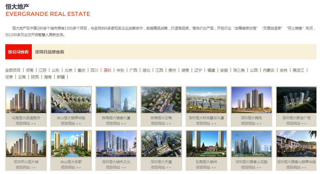 恒大集团在深圳有多少楼盘,深圳恒大项目还在开工吗