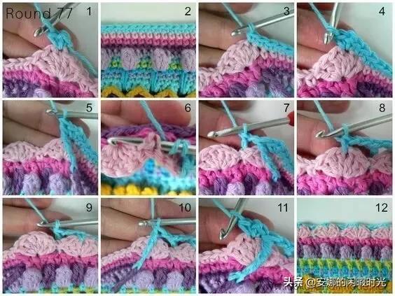 曼陀罗毯子编织教程,苏菲花园曼陀罗毯子钩法高清图解