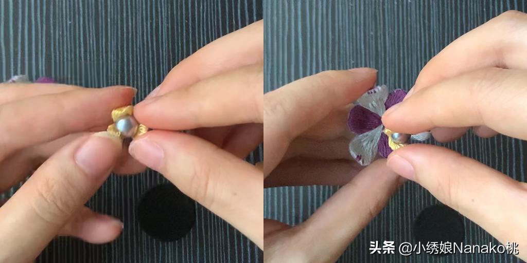 刺绣兰花发饰制作,手工刺绣发饰