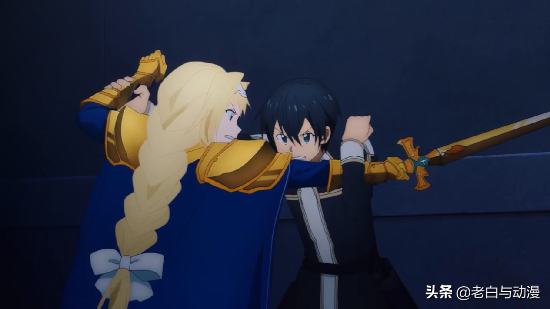刀剑神域3第17集先行：桐人和爱丽丝互帮互助，两人爬塔尤为亲密