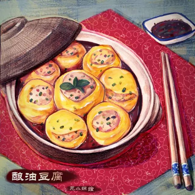 日本插画师的美食插画手绘图片,适合临摹的美食插画