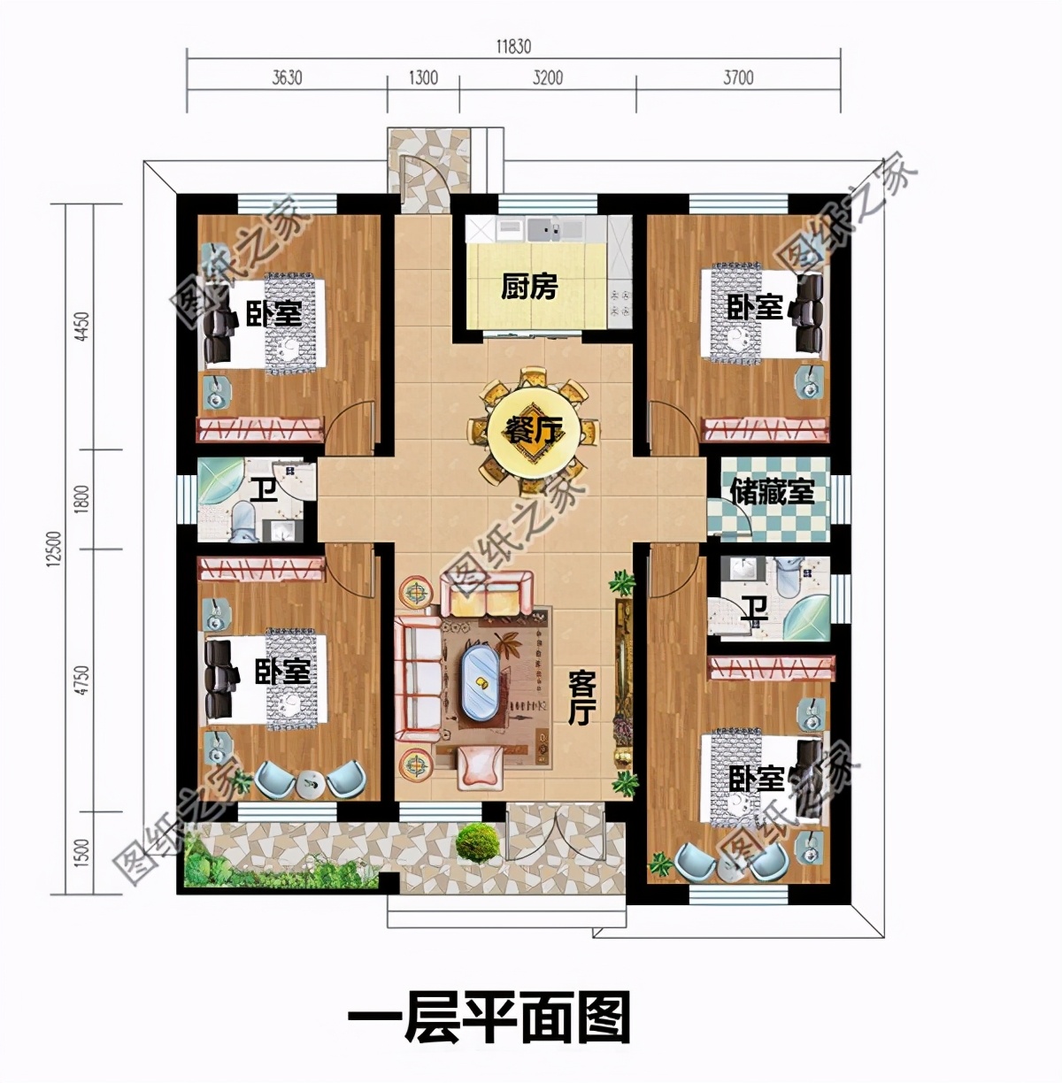 北方农村20米x20米一层住房设计,北方农村200平一层和100平两层