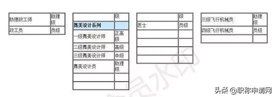 职称评审：专业技术职称系列、级别、名称一览表